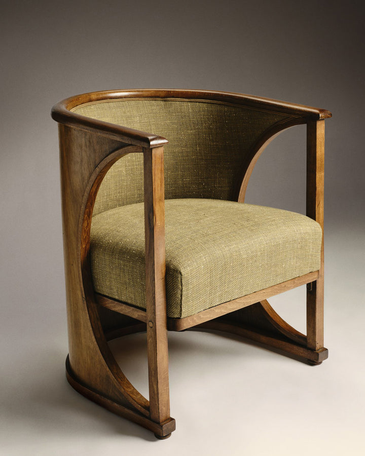 VINTAGE JOSEF HOFFMANN - Fauteuil demi-lune modèle 428 -Yves Salomon Editions