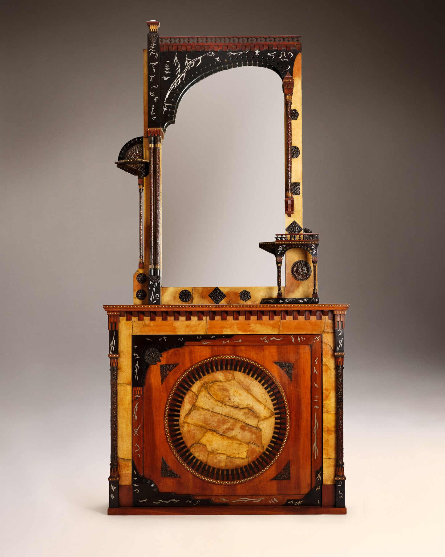 VINTAGE CARLO BUGATTI - Entrance hall cabinet with a mirror