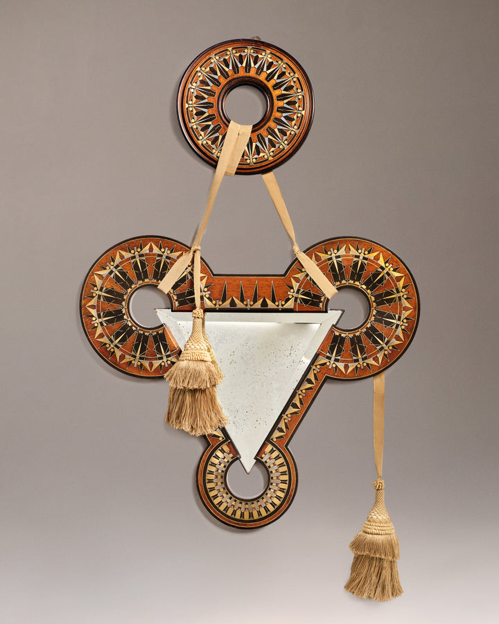 VINTAGE CARLO BUGATTI - Miroir triangulaire mural